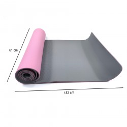 Rebecca Mobili Fitness Mat Grey Pink Tpe 0.6x183x61