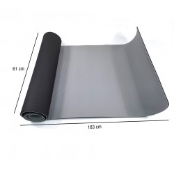 Rebecca Mobili Materassino Yoga Tappetino Nero Grigio Tpe Antiscivolo 0,6x183x61