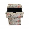 Rebecca Mobili Jewellery Chest with 4 Drawers in Pink White Wood for Women