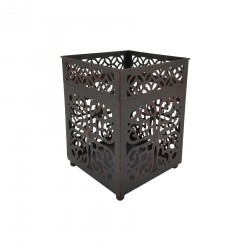 Rebecca Mobili Set of 3 Black Metal Lanterns Moroccan Candleholders for Interior and Exterior