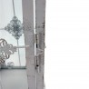 Rebecca Mobili Shabby Lantaarns Set 2 Witte Decoratieve Bloem Kandelaars PVC Metaal Voor Bruiloften