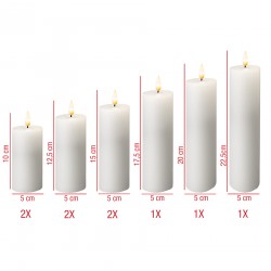 Rebecca Mobili Set of 9 Flameless White Electric Candles Led Light with Remote Control