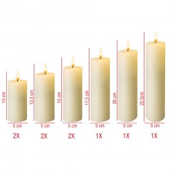 Rebecca Mobili Set of 9 Flameless Ivory Led Electric Candles Hot Light with Remote Control