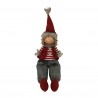 Rebecca Mobili Elf Nordique Gnome de Noël en Tissu Gris Rouge Décoration de Noël