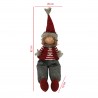 Rebecca Mobili Elf Nordique Gnome de Noël en Tissu Gris Rouge Décoration de Noël