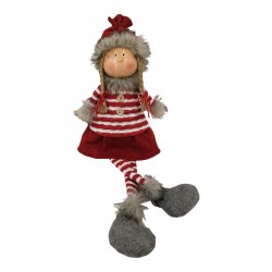 Rebecca Mobili Christmas Elf Elf Gnome Fabric Grey Red Characters