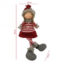 Rebecca Mobili Elf de Noël Gnome Tissu de Noël Gris Rouge Personnages