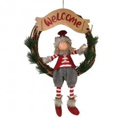 Rebecca Mobili Decoratieve Slinger Kerst Deurdecoratie Polyester Rotan Voor Thuiswinkel Entree