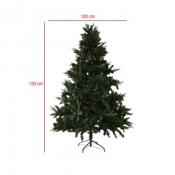 Rebecca Mobili Albero di Natale Molto Realistico Pino Abete in Pvc Verde Folto 824 Rami 150 cm