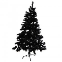 Rebecca Mobili Grand Arbre de Noël Pin Faux Epicéa PVC Noir Epais 180 cm Grand pour Intérieur