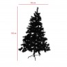 Rebecca Mobili Grand Arbre de Noël Pin Faux Epicéa PVC Noir Epais 180 cm Grand pour Intérieur