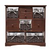 Rebecca Mobili Armoire 4 Tiroir 5 Panier Bois Pvc Marron Country 69x69x30