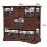 Mobili Rebecca Cupboard Storage Unit Brown 5 Baskets 4 Drawers 69x69x30