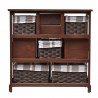 Rebecca Mobili Comoda 4 Cajones 5 Cestas Madera Marron Rustico 69x69x30