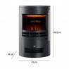 Rebecca Mobili Chimenea eléctrica LED Efecto Llama 3D Ajustable 1000W 2000W Negro