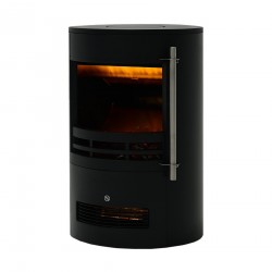 Rebecca Mobili Electric Fireplace Adjustable 3D Flame Effect LED 1000W 2000W Black