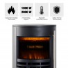 Rebecca Mobili Electric Fireplace Adjustable 3D Flame Effect LED 1000W 2000W Black