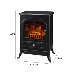 Rebecca Mobili Electric Fireplace Adjustable 3D Flame Effect LED 900W 1850W Floor-standing