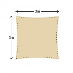 Voile d'ombrage carrée de jardin beige 3 x 3 - Mobili Rebecca