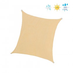 Voile d'ombrage carrée de jardin beige 3 x 3 - Mobili Rebecca