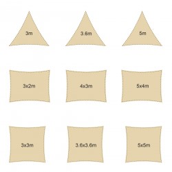 3 x 3 garden sun shade sail beige - Mobili Rebecca