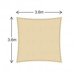 Voile d'ombrage carrée de camping de 3,6 x 3,6 - Mobili Rebecca