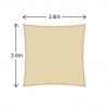 Voile d'ombrage carrée de camping de 3,6 x 3,6 - Mobili Rebecca