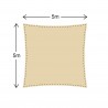 Voile d'ombrage extérieur carré beige 5 x 5 - Mobili Rebecca