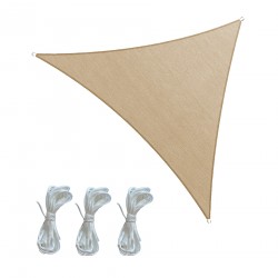 Beige triangular sun shade sail for garden 3 x 3 x 3 meters - Mobili Rebecca