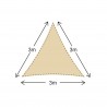 Beige triangular sun shade sail for garden 3 x 3 x 3 meters - Mobili Rebecca