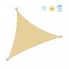 Beige triangular sun shade sail for garden 3 x 3 x 3 meters - Mobili Rebecca