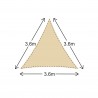 Beige triangular shade sail 3.6 x 3.6 x 3.6 meters - Mobili Rebecca