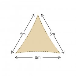 Cortina a vela beige triangulaire 5 x 5 x 5 - Mobili Rebecca