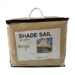 Triangular beige sun shade sail 5 x 5 x 5 - Mobili Rebecca