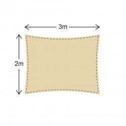 2 x 3 voile d'ombrage beige pour jardin ou terrasse - Mobili Rebecca