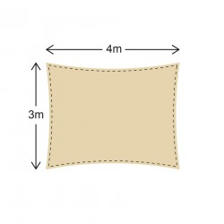 Rectangular beige outdoor sun shade sail 3 x 4 - Mobili Rebecca