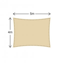 Rectangular beige sun shade sail 4 x 5 meters - Mobili Rebecca