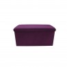 Mobili Rebecca Puff Panca Sgabello Imbottito Viola Cotone Salvaspazio 38x76x38