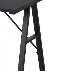 Rebecca Mobili PC Desk Black MDF and Steel Gaming Table for Home Office