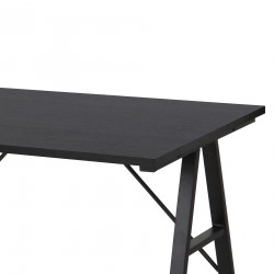 Rebecca Mobili Bureau d'ordinateur Table de jeu en Bois et Acier noir pour Bureau Maison