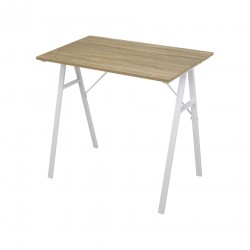 Rebecca Mobili Table d'ordinateur Bureau de jeu Gaming Moderne en Acier Bois beige