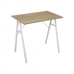 Rebecca Mobili Compact bureau kantoor studeerkamer slaapkamertafel stalen melamine vezelplaat wit beige moderne stijl