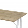 Rebecca Mobili Table d'ordinateur Bureau de jeu Gaming Moderne en Acier Bois beige