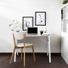 Rebecca Mobili Wooden Office PC Table White Steel Modern Style Gaming Desk