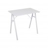 Rebecca Mobili Wooden Office PC Table White Steel Modern Style Gaming Desk