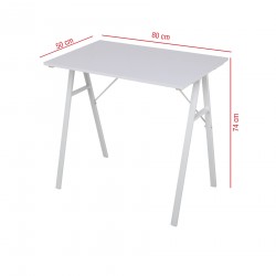 Rebecca Mobili Table d'ordinateur pour PC en Bois Acier blanc Bureau de jeu de style Moderne