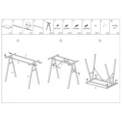 Rebecca Mobili Mesa de Oficina para PC de Madera Acero blanco Escritorio para juegos Moderno