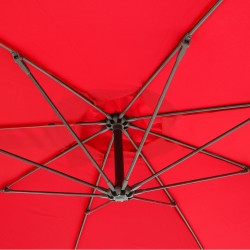 Rebecca Mobili Garden Umbrella Red 3x3 Parasol Decentralised Steel Pole Crank Opening