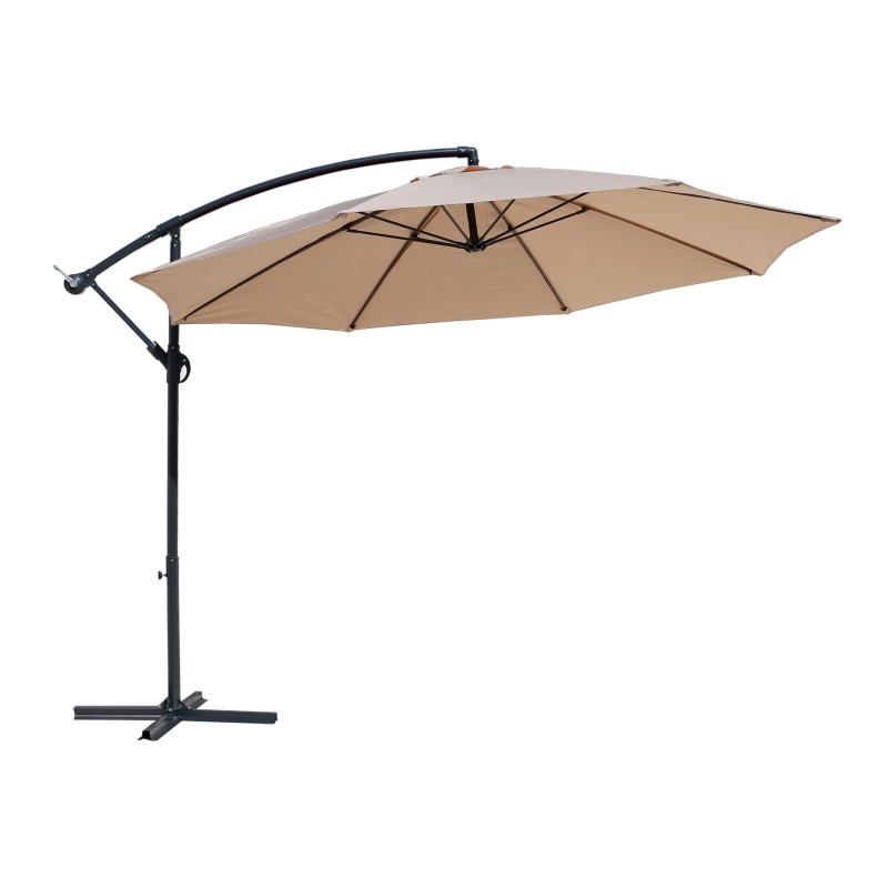 Rebecca Mobili Parapluie de jardin Parasol beige 3x3 mât décentralisér pour piscine