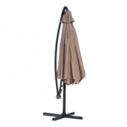 Rebecca Mobili Beige Garden Umbrella 3x3 Parasol Decentred Steel Pole for Garden